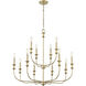 Savanne 12 Light 33.9 inch Vintage Brass Chandelier Ceiling Light